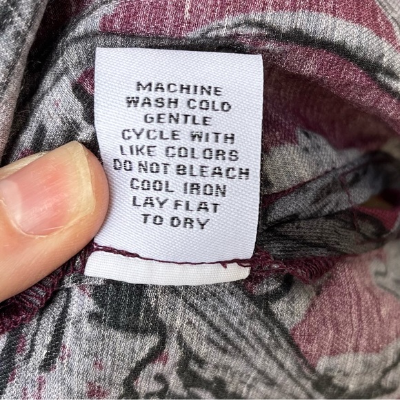 Habitat Button Cowl Linen Blend Top In Berry Sz M - Picture 9 of 12